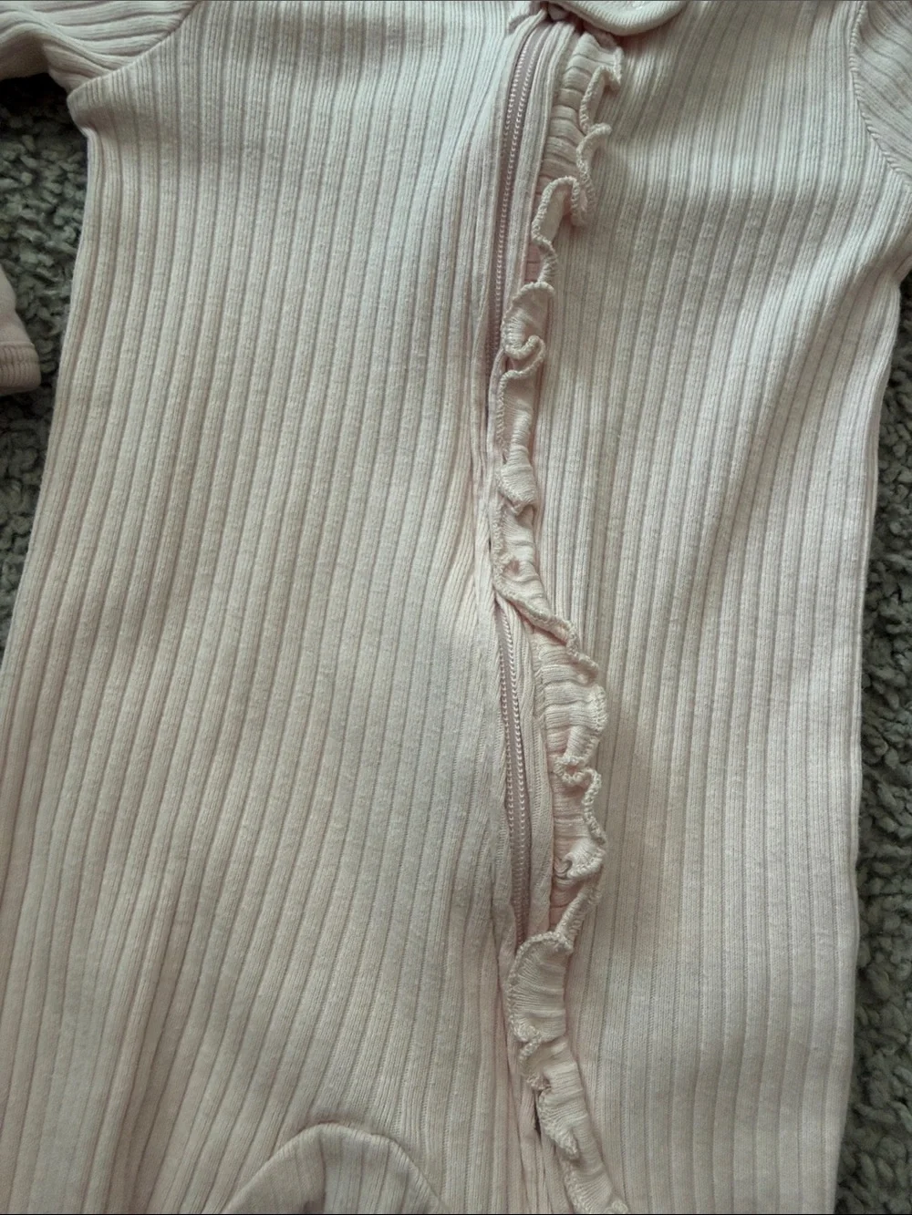 cloud island Soft Light Pink Ribbed Footed One-Piece